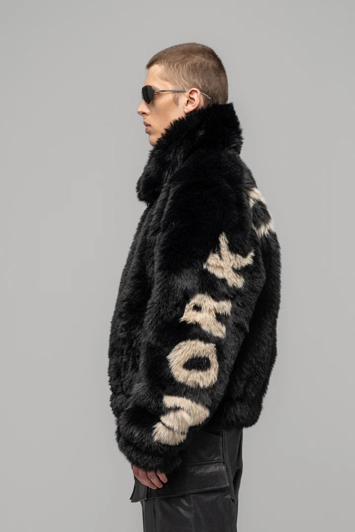 ''ANTI-GAUGUIN'' FAUX FUR BLOUSON