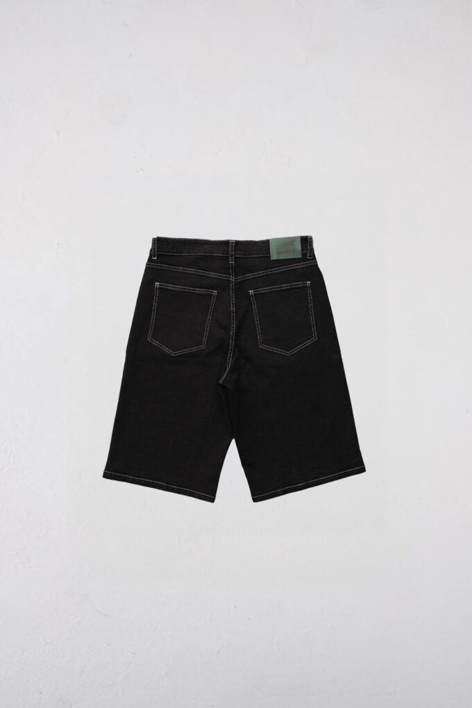 Denim contrast thread short