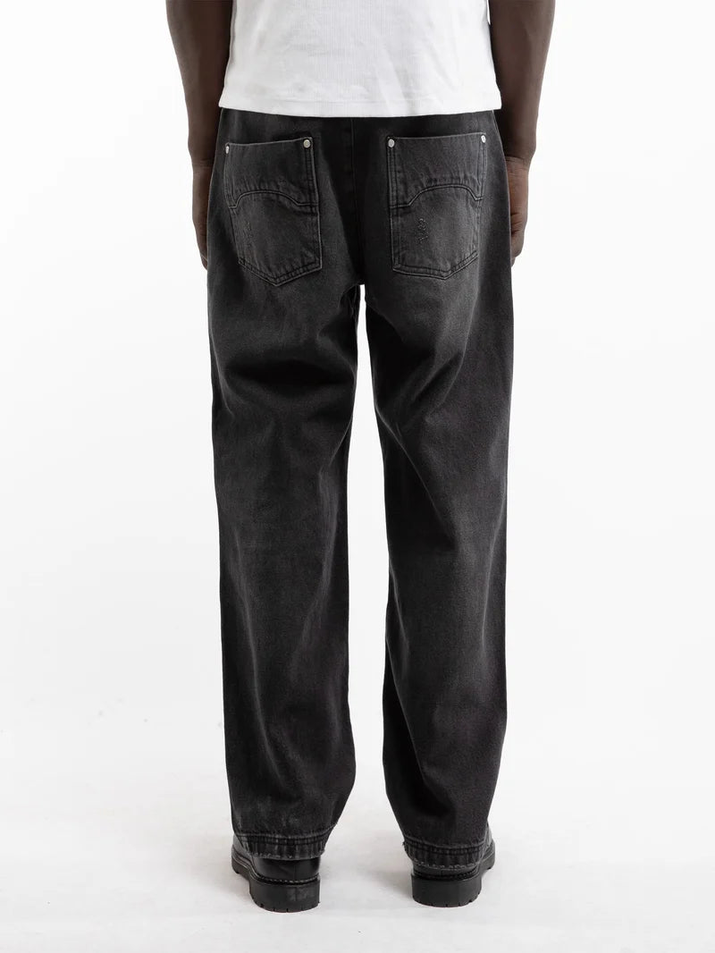 Essential Straight Fit Denim - Washed Black