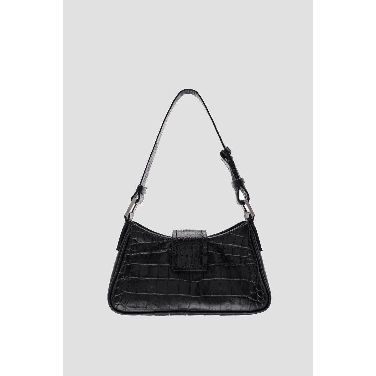 LEATHER SHOULDER BAG SMALL CROCO