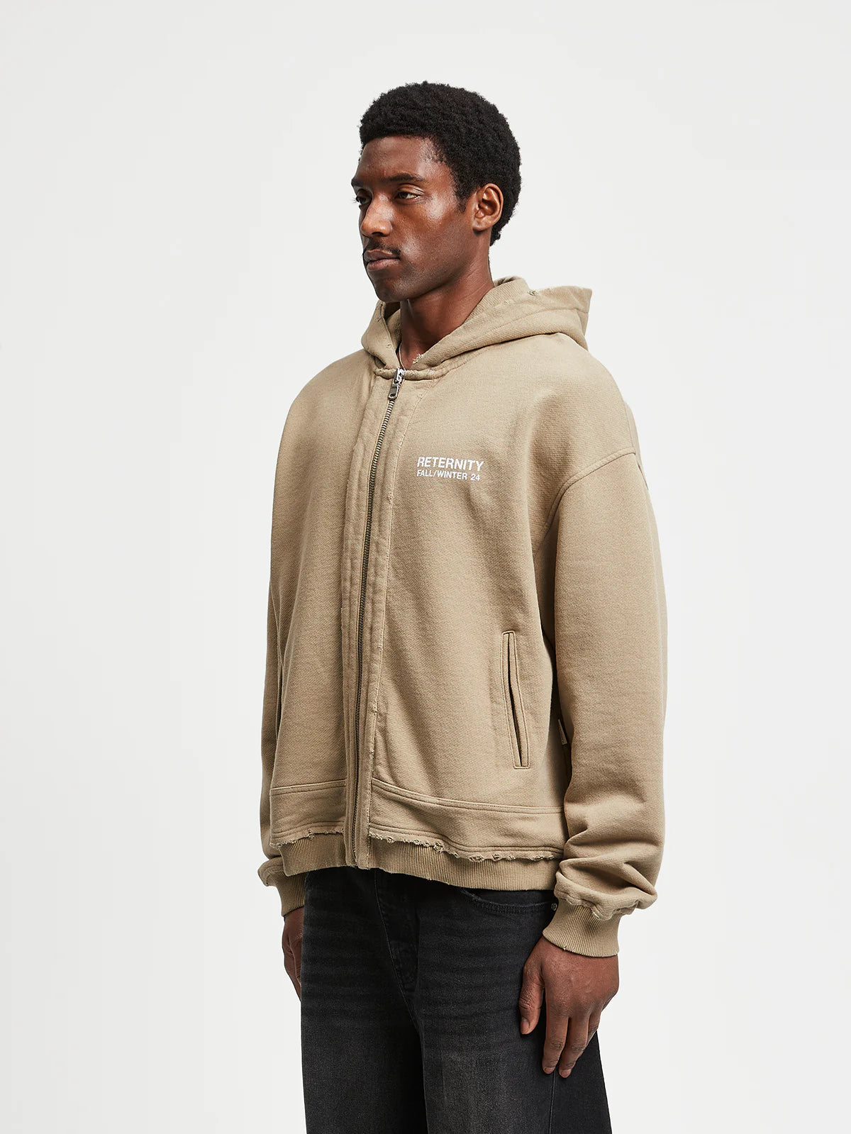 RIBBED ZIP-HOODIE