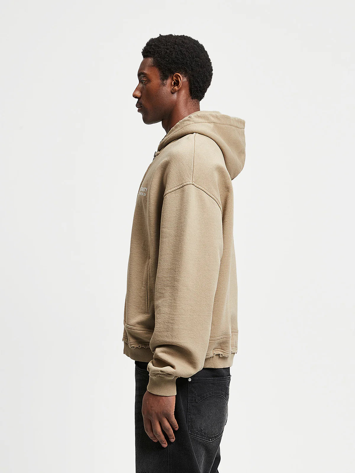 RIBBED ZIP-HOODIE