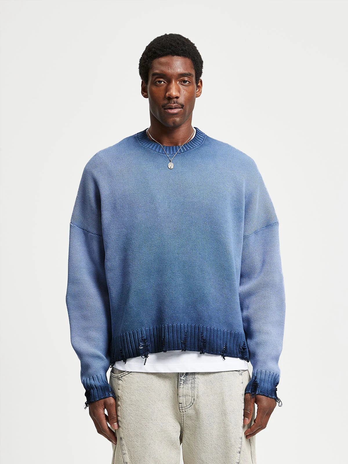 OIL WASHED KNIT SWEATER