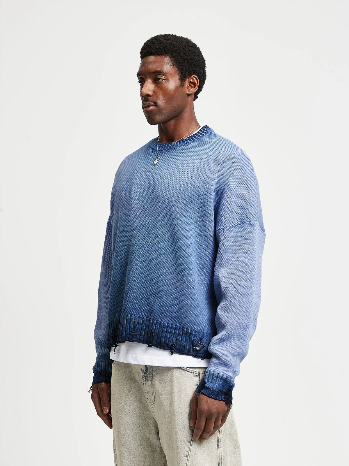 OIL WASHED KNIT SWEATER