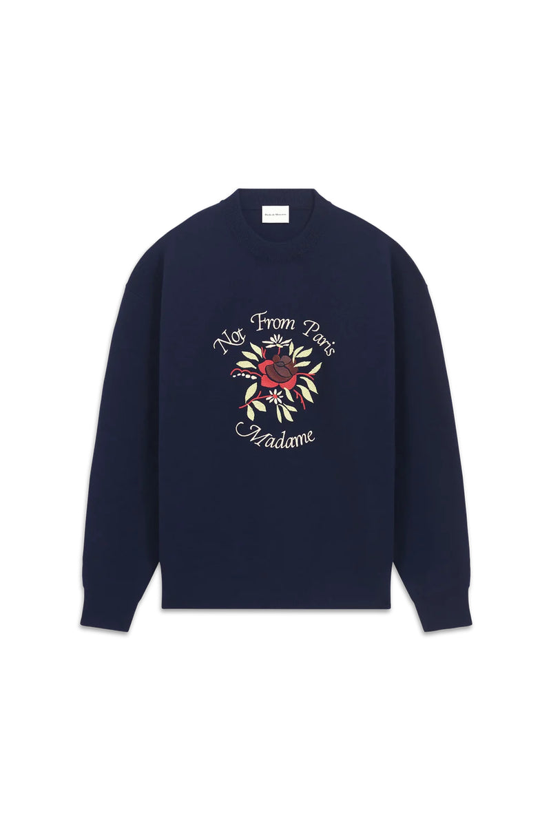 Drôle de Monsieur Le Maille Slogan Fleurs – Frontansicht