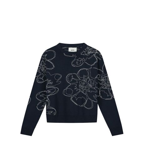 Embroidered Flower Knit