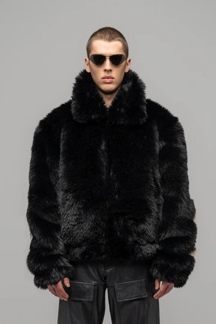 ''ANTI-GAUGUIN'' FAUX FUR BLOUSON