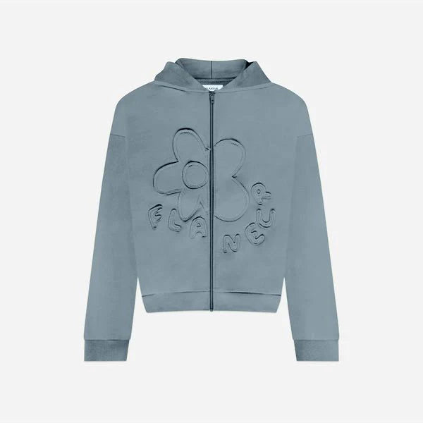 Blossom Patches Zip-Up Hoodie