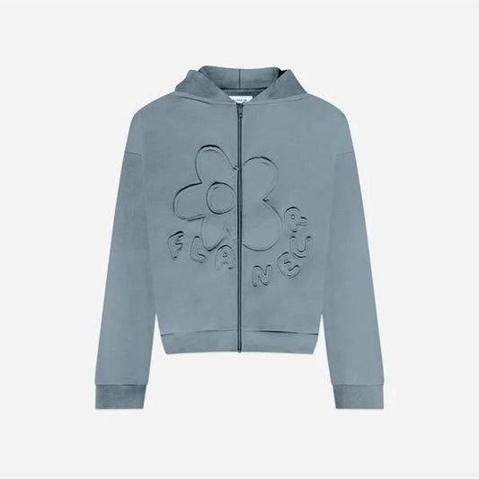 Blossom Patches Zip-Up Hoodie