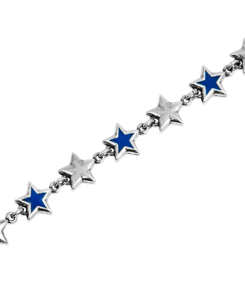 Blue Enameled Stars Bracelet