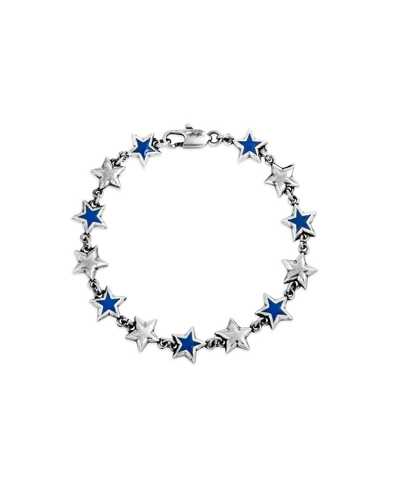 Blue Enameled Stars Bracelet