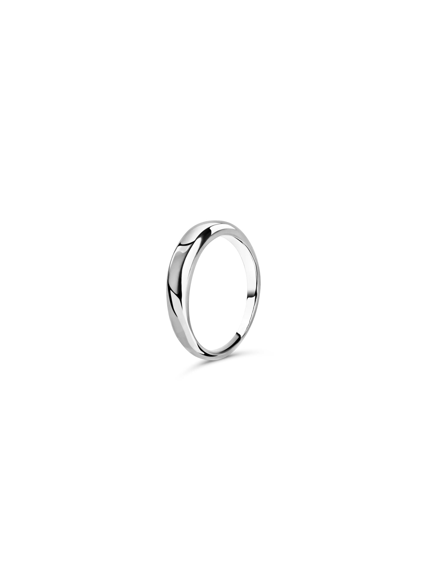 Muli Collection Thin Dome Ring Silber – Frontansicht