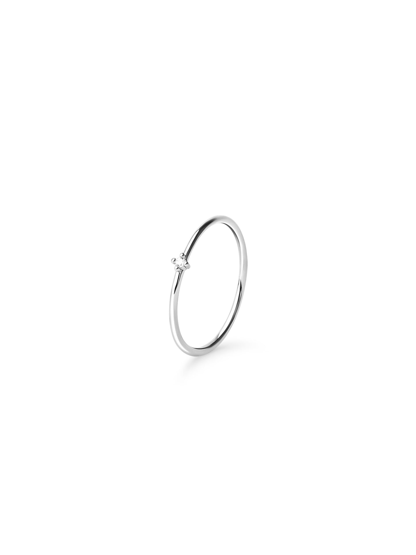Muli Collection Solo Zirconia Stacker Ring Silber – Frontansicht