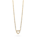 Zirconia Heart Necklace Gold