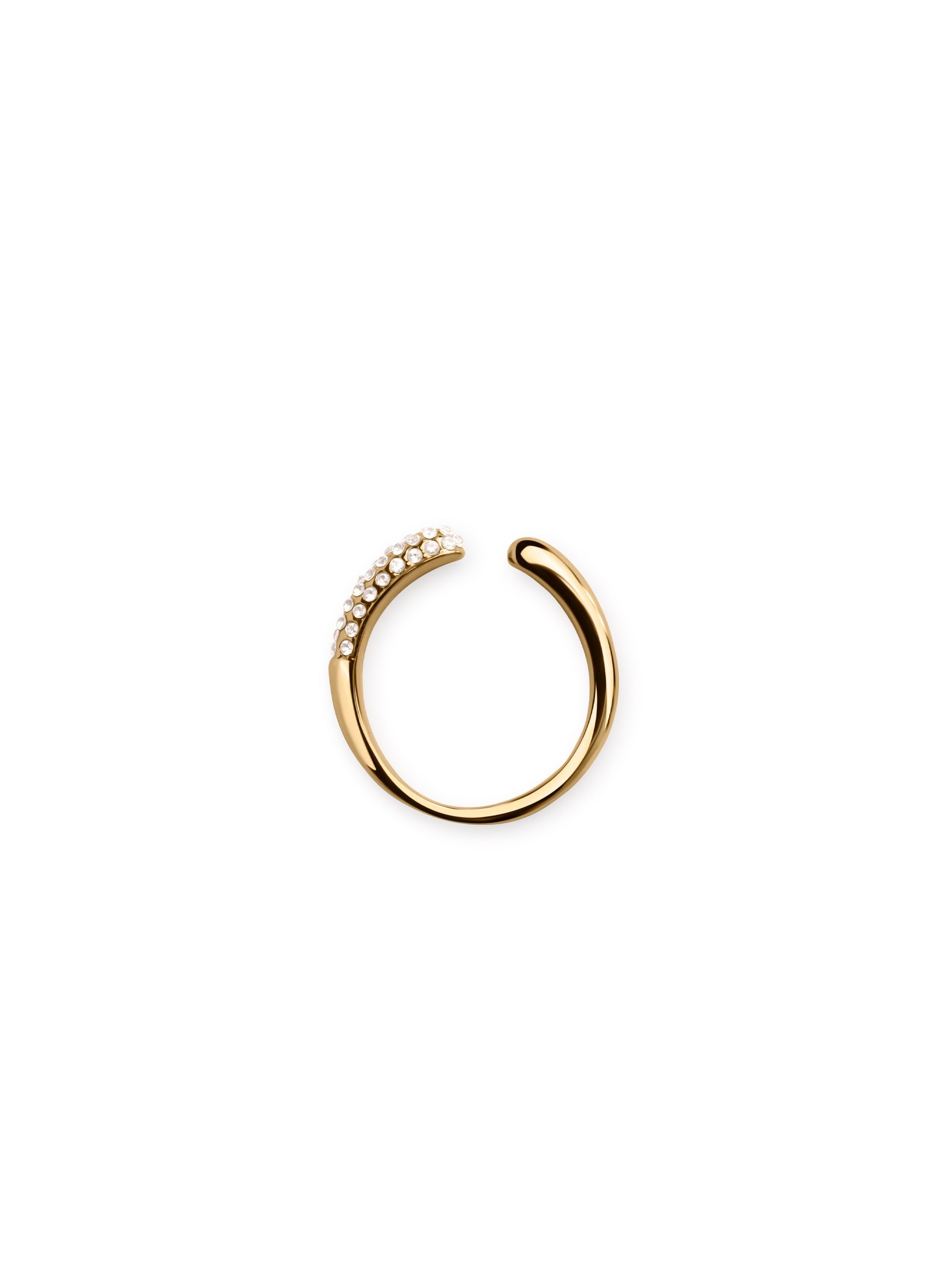 Muli Collection Adjustable Pavé Ring Gold – Frontansicht