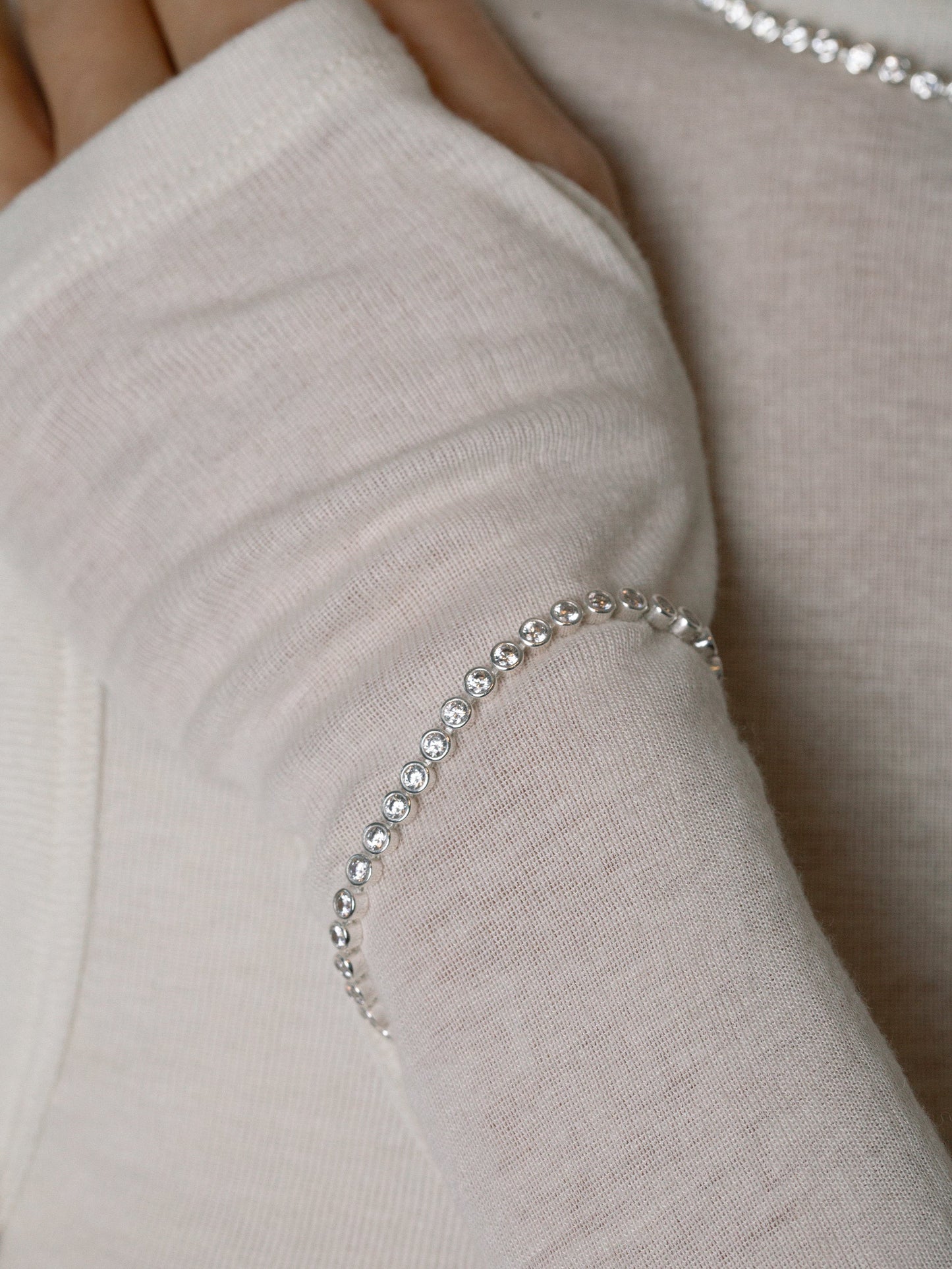 Muli Collection Lotus Tennis Bracelet Silber – Rückansicht