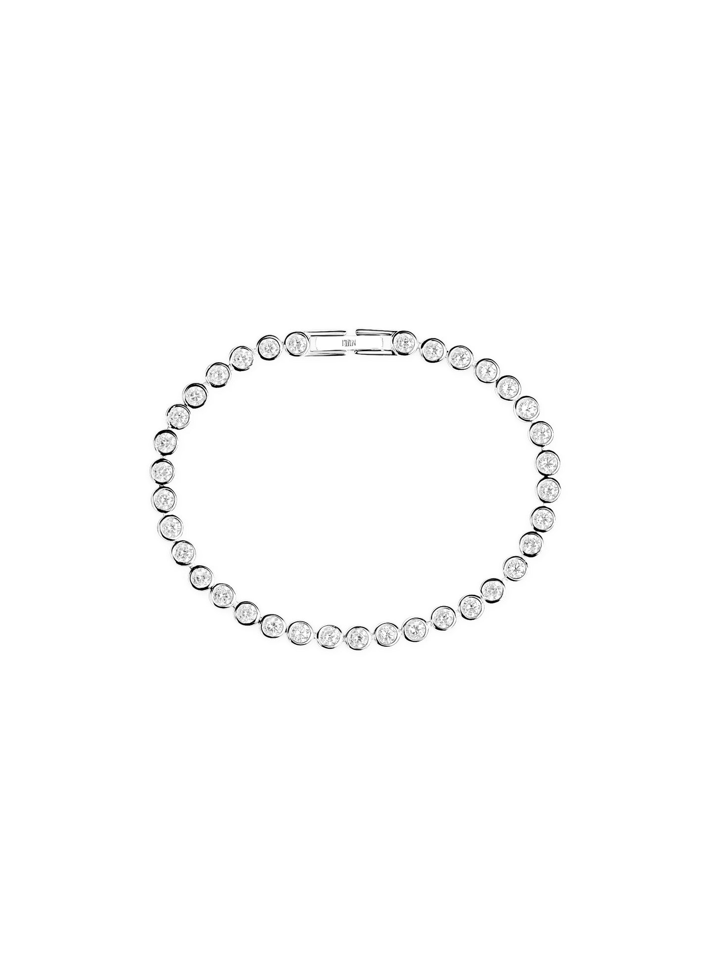 Muli Collection Lotus Tennis Bracelet Silber – Frontansicht