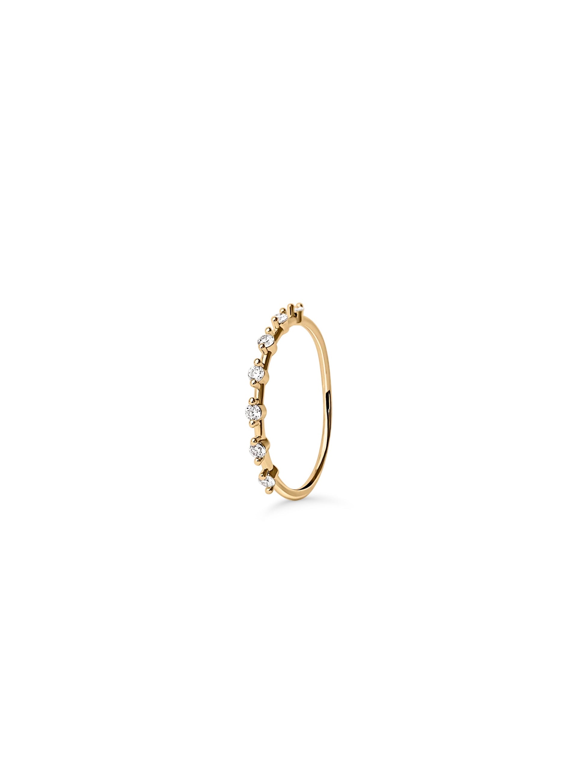Muli Collection Beaded Zirconia Stacker Ring Gold – Frontansicht