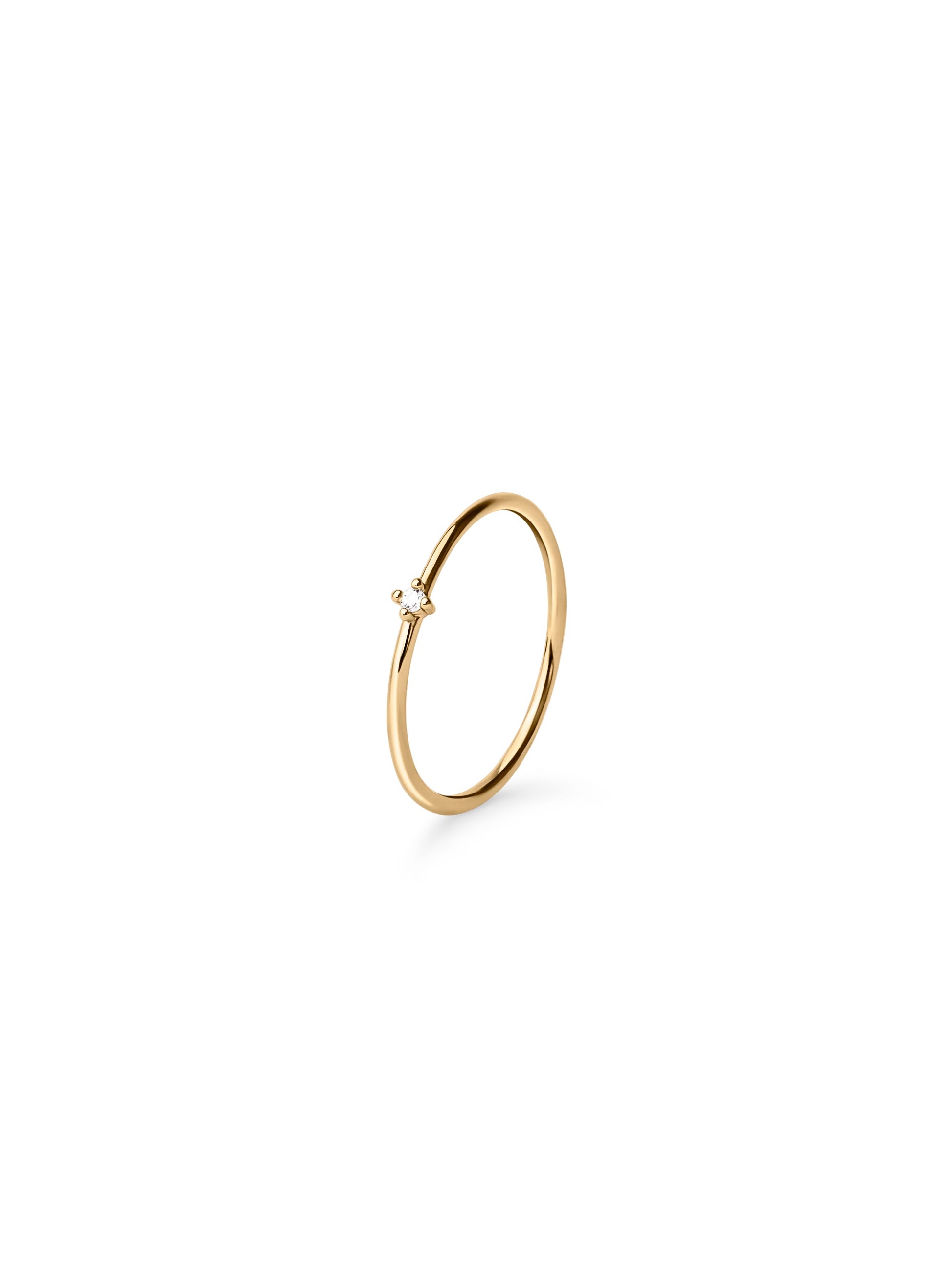 Muli Collection Solo Zirconia Stacker Ring Gold – Frontansicht