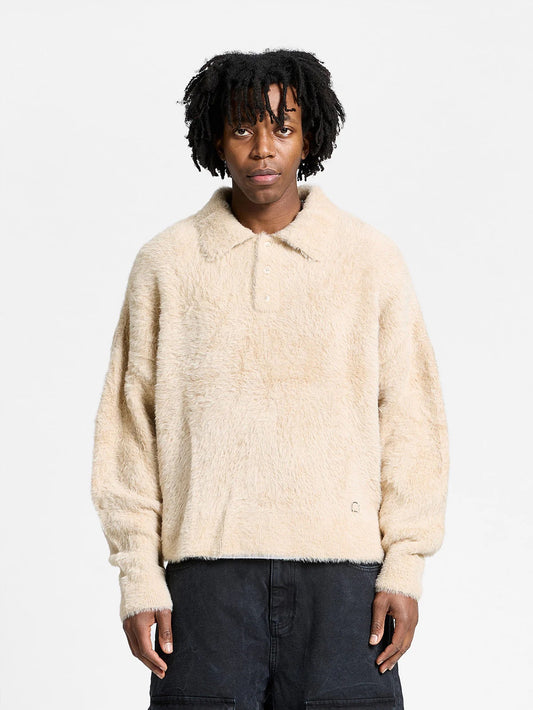 Clair Furry Knit Polo