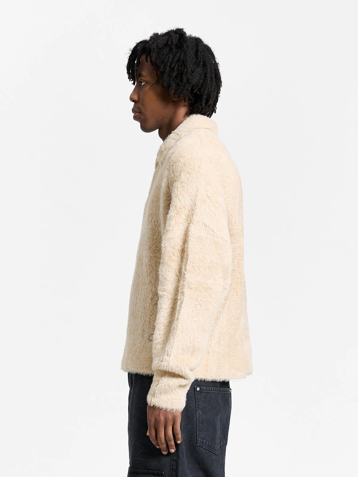 Reternity Clair Furry Knit Polo – Close-up