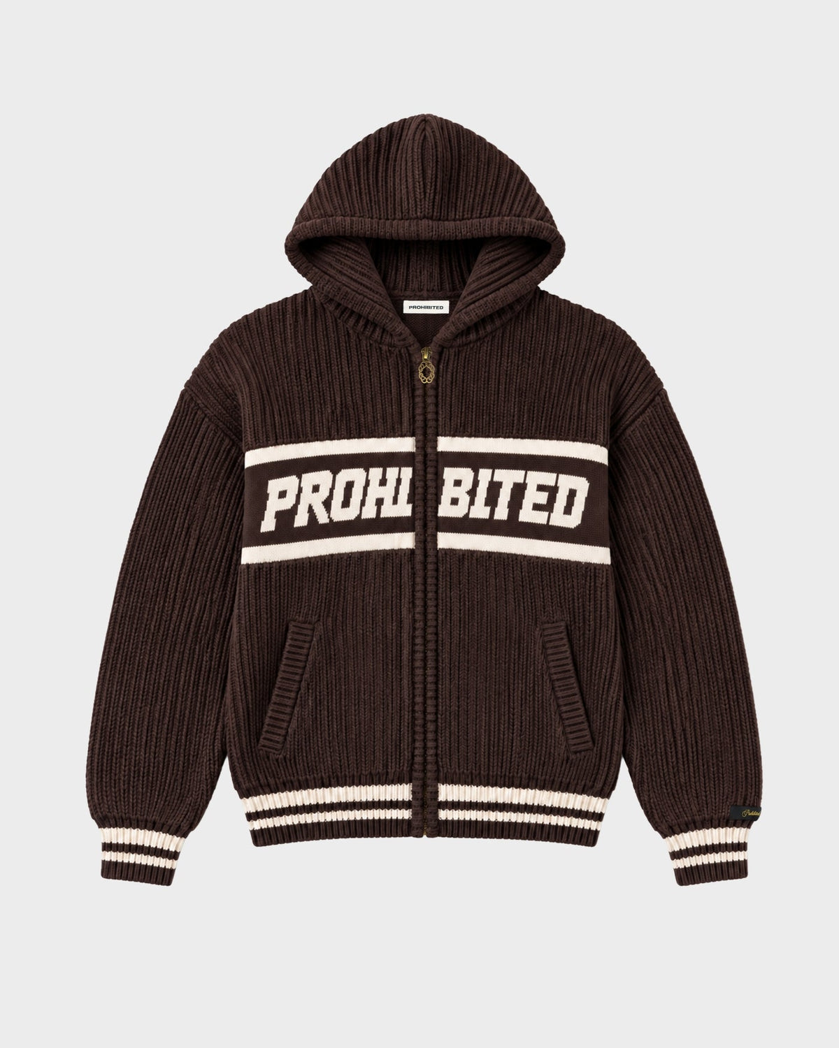 Prohibited Snowboard Knit Jacket Dark Brown – Vorderseite