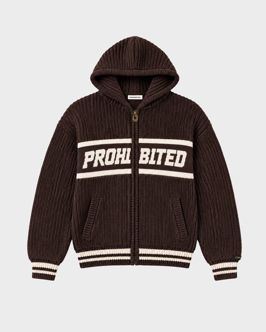 Prohibited Snowboard Knit Jacket Dark Brown – Vorderseite