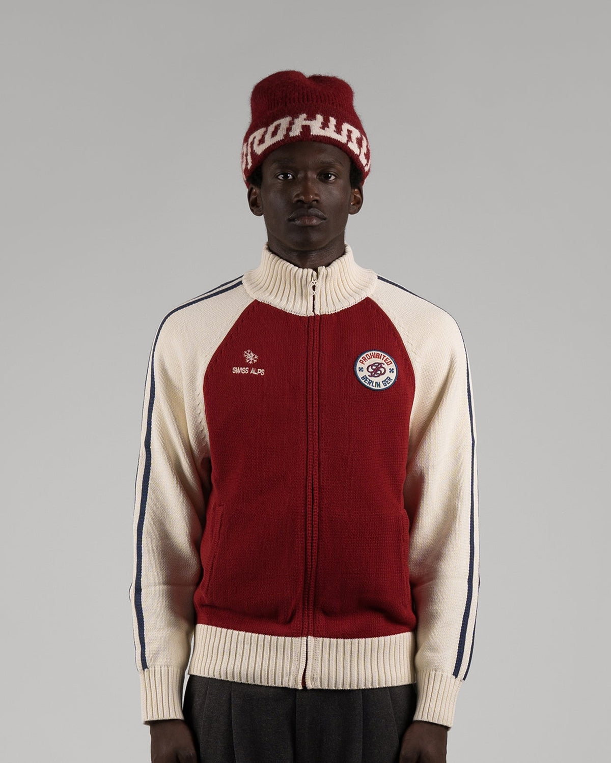 Prohibited Swiss Alps Knit Jacket Red – Bild 2