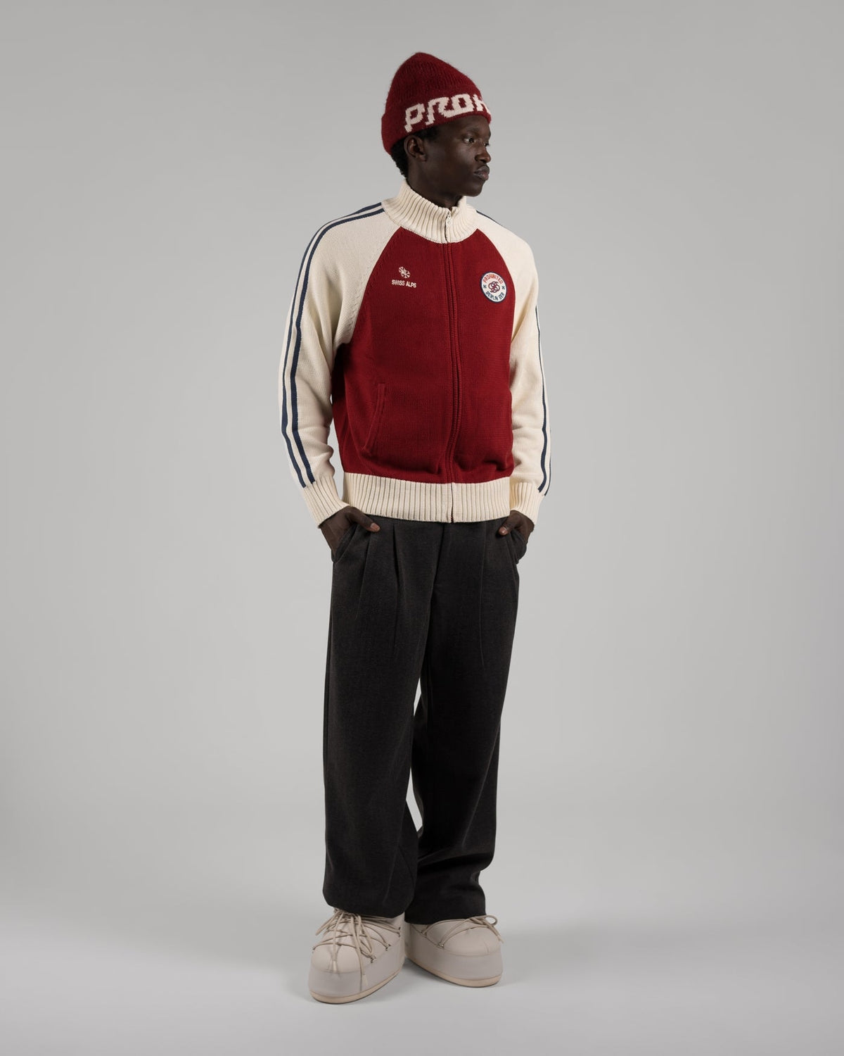 Prohibited Swiss Alps Knit Jacket Red – Bild 4
