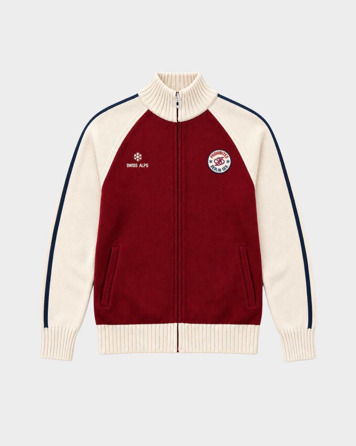 Prohibited Swiss Alps Knit Jacket Red – Vorderseite