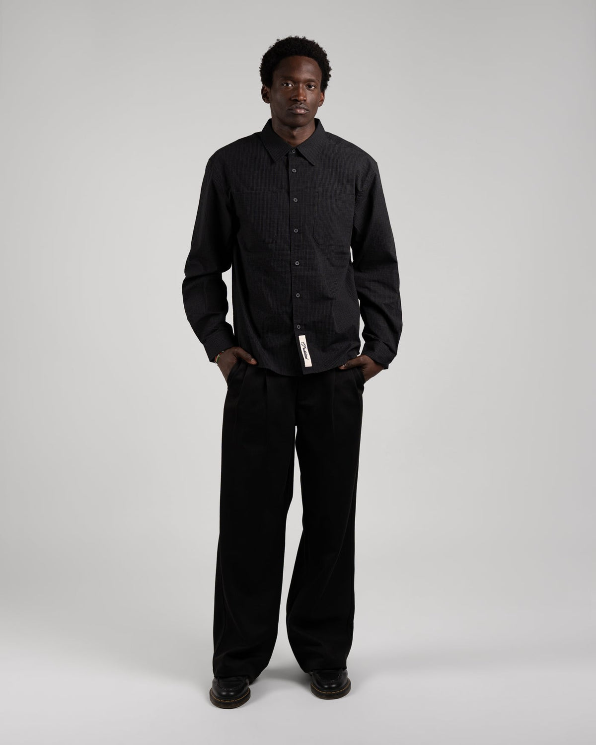 Prohibited Alpine Checkered Dress Shirt Black/Dark Blue – Bild 4