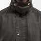 CHECKERED WAXED HUNTING JACKET - DARK BLUE
