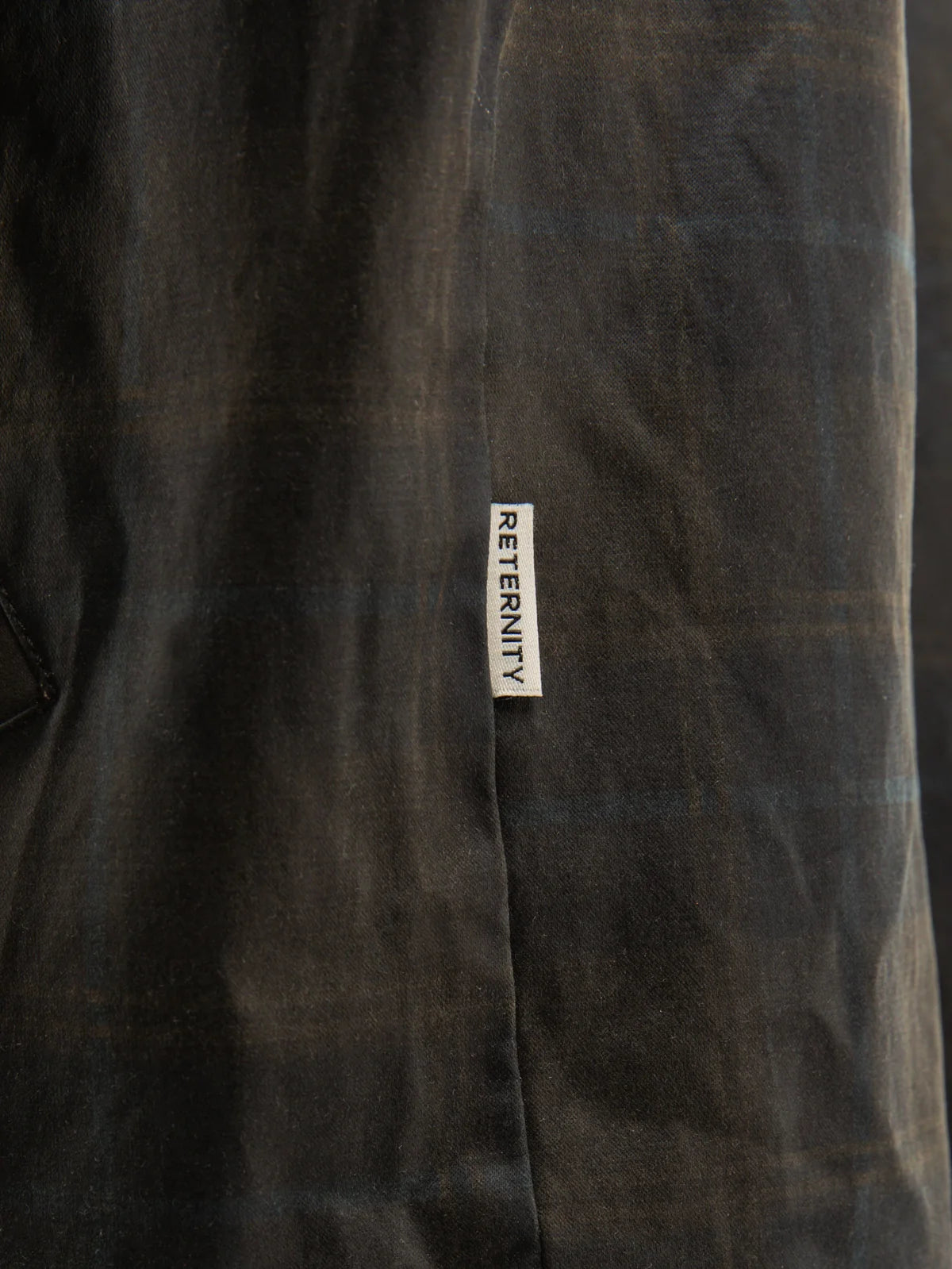 CHECKERED WAXED HUNTING JACKET - DARK BLUE
