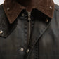 CHECKERED WAXED HUNTING JACKET - DARK BLUE