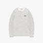 HENLEY STRIPE LONGSLEEVE - OFF WHITE/NAVY