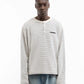 HENLEY STRIPE LONGSLEEVE - OFF WHITE/NAVY