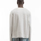 HENLEY STRIPE LONGSLEEVE - OFF WHITE/NAVY