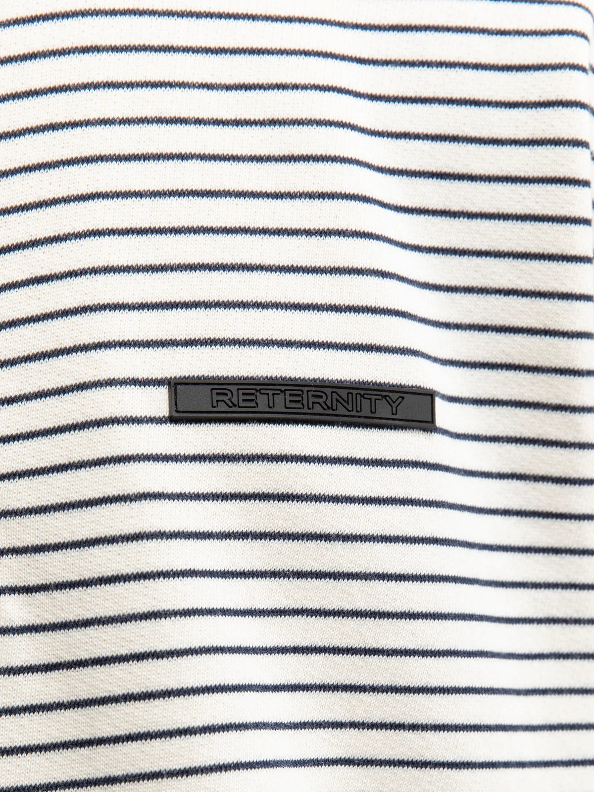 HENLEY STRIPE LONGSLEEVE - OFF WHITE/NAVY