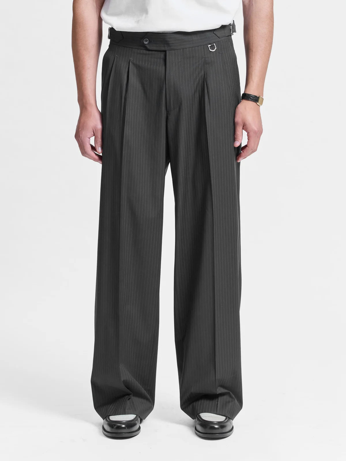 TAILORED BAGGY PANTS - PINSTRIPE GREY