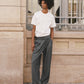 TAILORED BAGGY PANTS - PINSTRIPE GREY