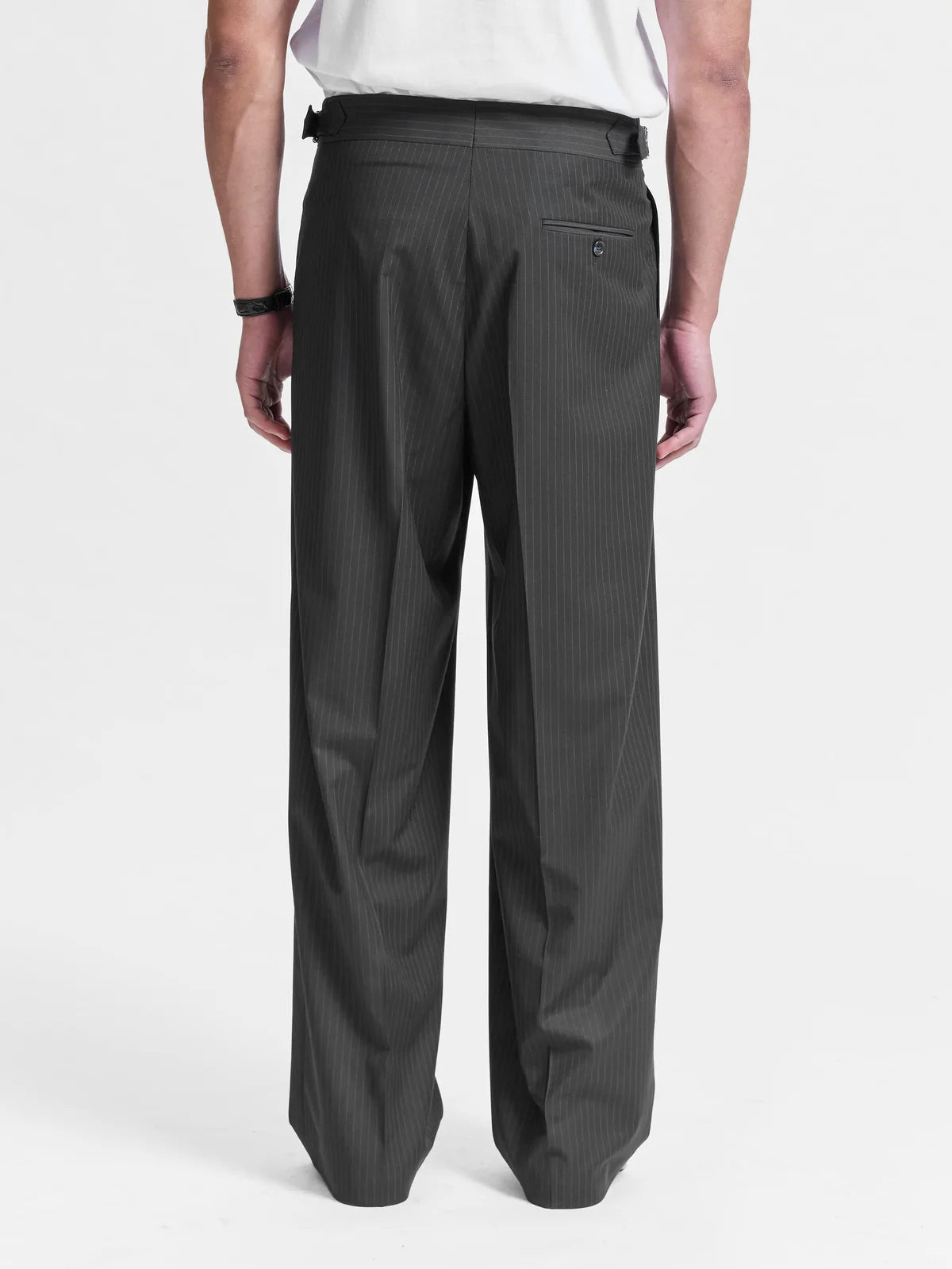 TAILORED BAGGY PANTS - PINSTRIPE GREY