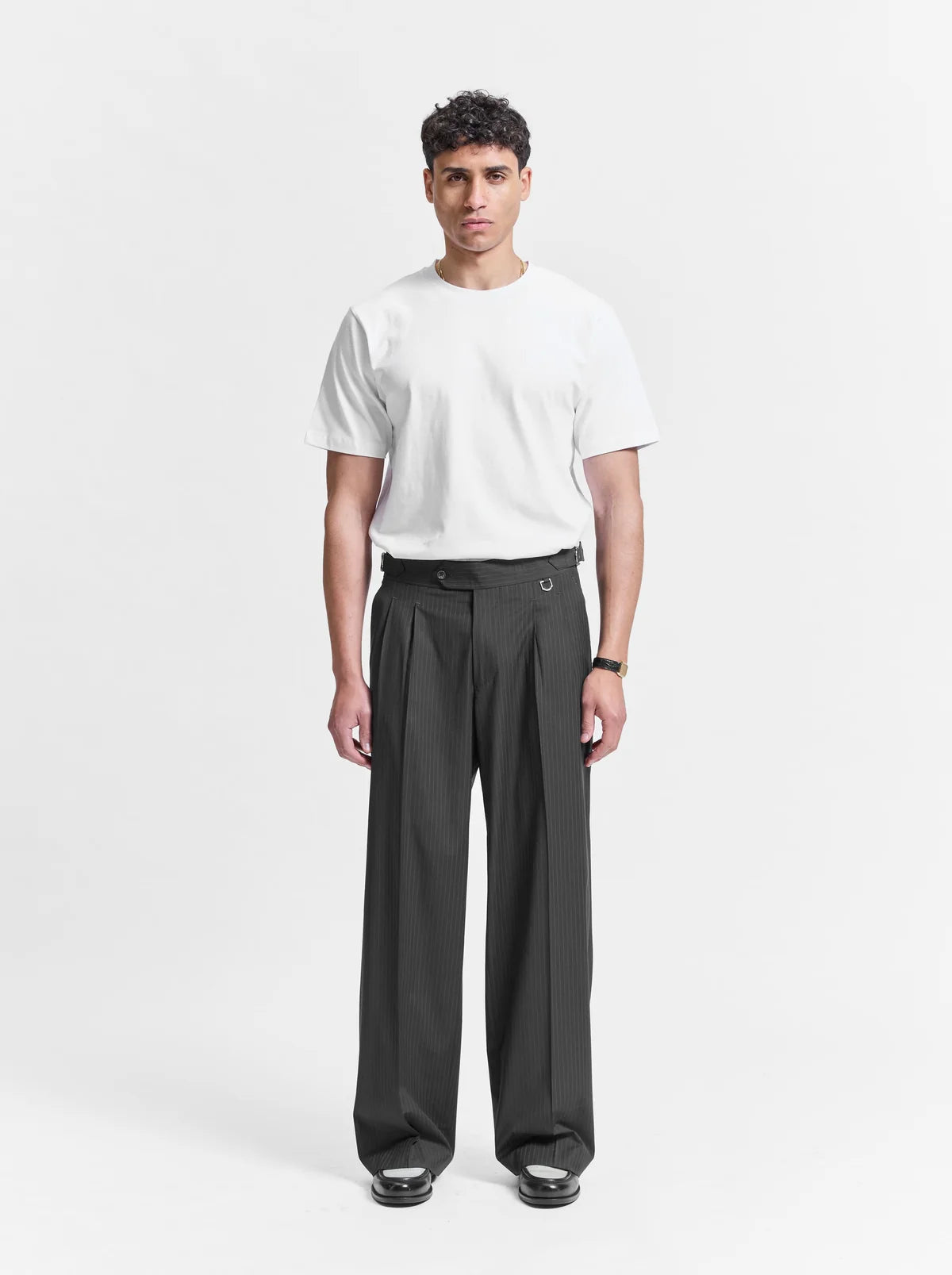 TAILORED BAGGY PANTS - PINSTRIPE GREY