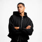 Two-Way Zip Hoodie Black