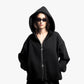 Two-Way Zip Hoodie Black