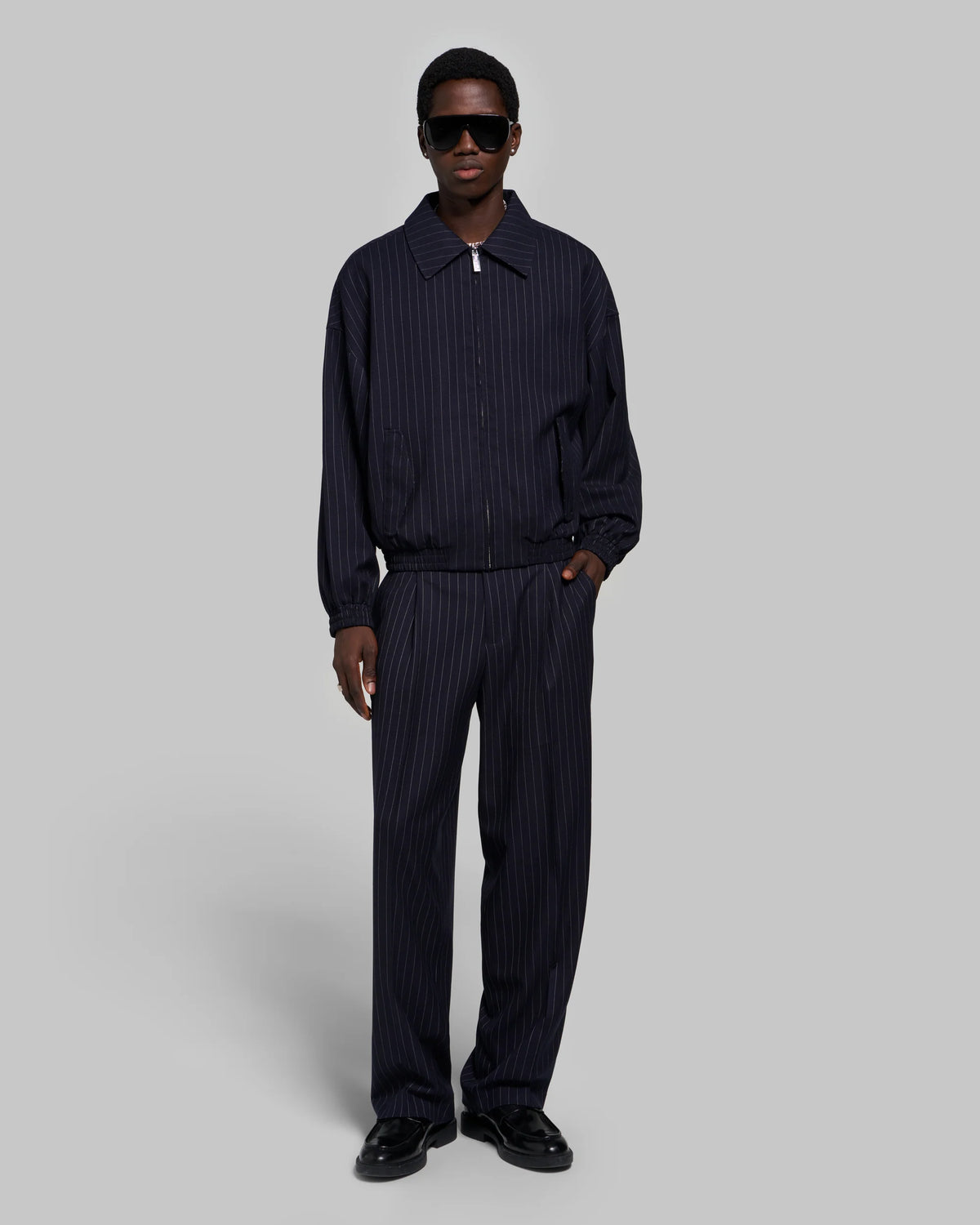 Janosh Pants Blue Pinstripe