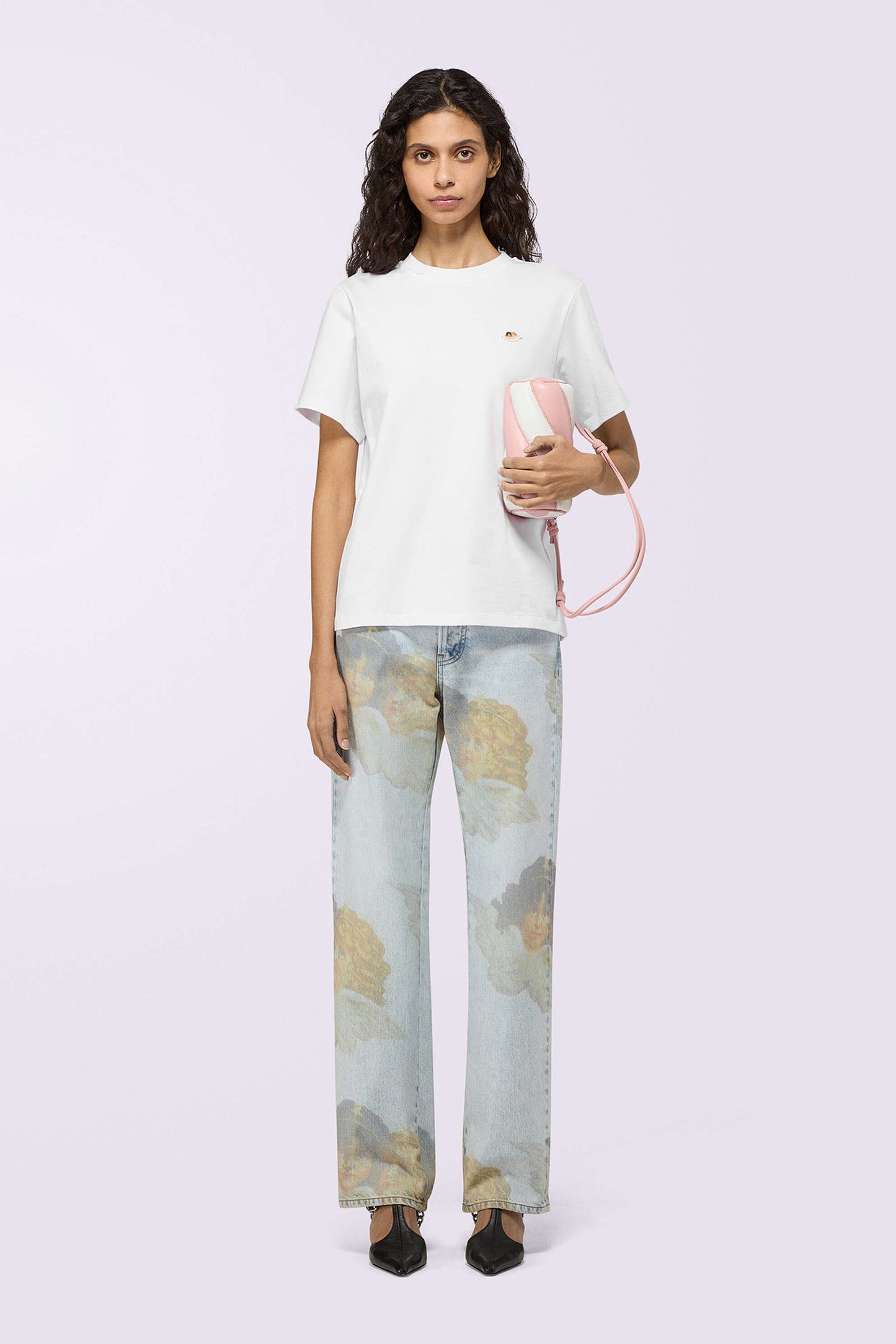 Angel Print Straight Fit Jeans